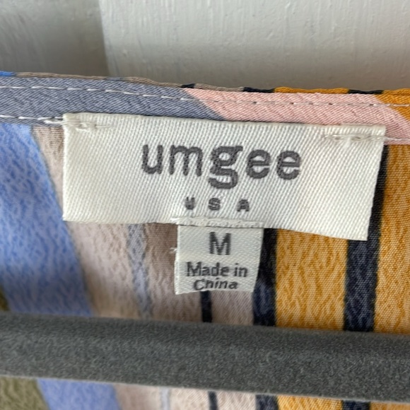 UMGEE Dress Asymmetrical 
Multicolor boho Striped Hi Low maxi M - Picture 6 of 12